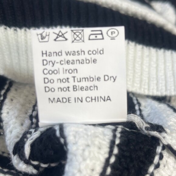 Lillusory Striped Cardigan Sweater Womans Small Black White New Winter Fall - Picture 7 of 9